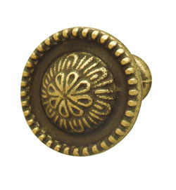 Knob, brass, rustic, M4, 27mm