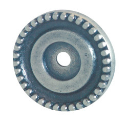 Backplate, brass, pewter, diameter 33mm