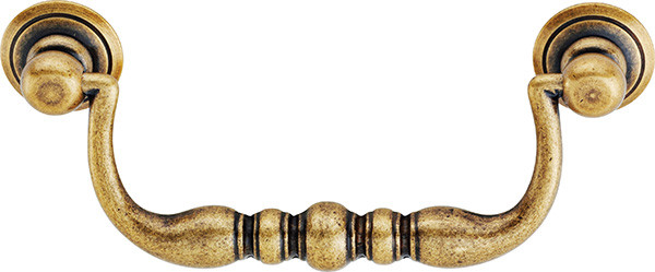 Handle, brass, antique, M4, center to center 96mm