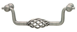 Wire Pull, steel, pewter, 8-32, center to center 128mm