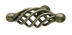 Wire Knob, steel, burnished brass, 8-32, 69mm