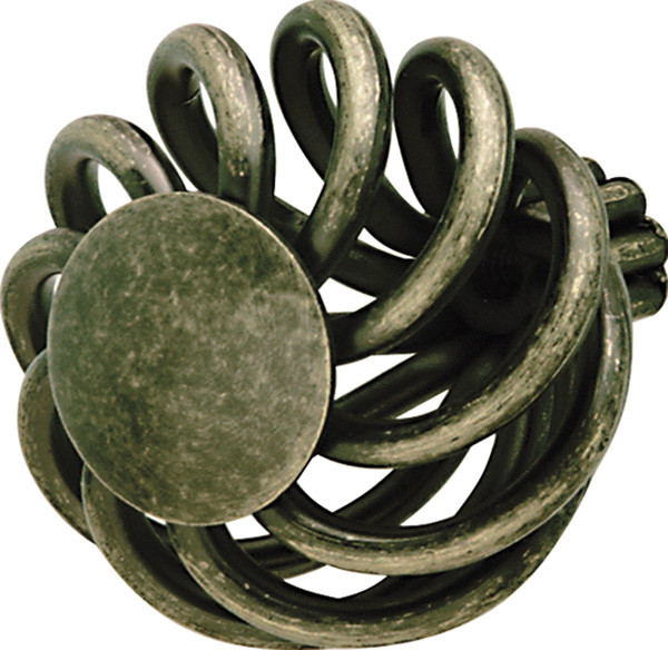 Wire Knob, steel, burnished brass, 8-32, 32mm