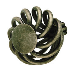 Wire Knob, steel, burnished brass, 8-32, 38mm