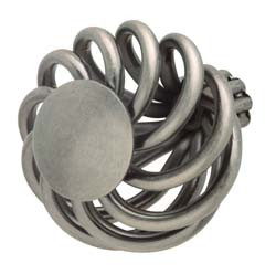 Wire Knob, steel, pewter, 8-32, 32mm