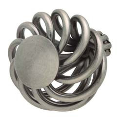 Wire Knob, steel, pewter, 8-32, 38mm