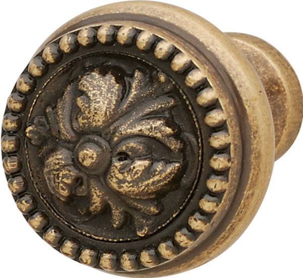 Knob, Artisan, zinc, antique brass, M4, 25 x 25mm