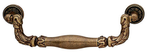 Handle, Artisan, zinc, antique brass, M4, center to center 96mm