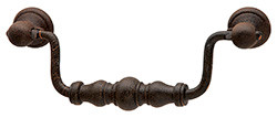 Handle, Bordeaux, iron, rust, M4, center to center 96mm