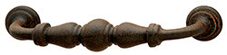 Handle, Bordeaux, iron, rust, M4, center to center 3"