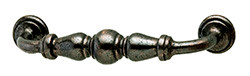 Handle, Bordeaux, iron, florentine bronze, M4, center to center 3"