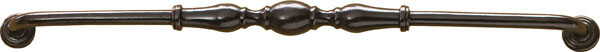 Handle, Bordeaux, iron, florentine bronze, M6, center to center 18"