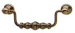 Handle, Bordeaux, iron, antique bronze, M4, center to center 96mm