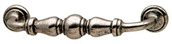 Handle, Bordeaux, iron, pewter, M6, center to center 12"