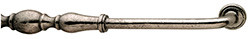 Handle, Bordeaux, iron, pewter, M6, center to center 18"