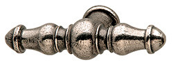 Handle, Bordeaux, iron, pewter, M4, 107 x 26mm
