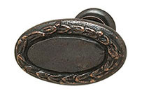 Knob, Chateau, brass, florentine bronze, M4, 48 x 40mm