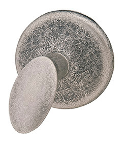 Knob, Bella Italiana, brass, antique silver, M4, diameter 40mm