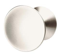 Knob, Bella Italiana, brass, nickel matt, M4, diameter 25mm