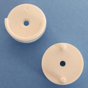Pegged Pole Socket Half White, Pkg of 50
