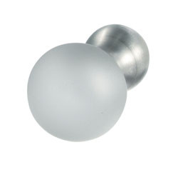 Knob, stainless steel, matt crystal clear, M4, 20mm