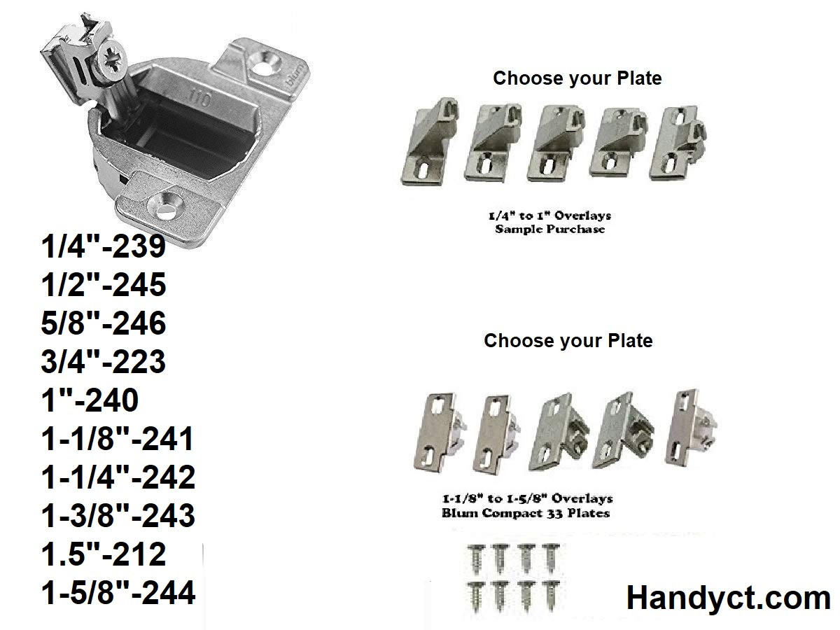 Blum Compact 33 Mounting Plate, Choose your Overlay 130.11xxx