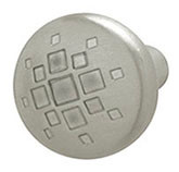Knob, zinc, brushed nickel, M4, diameter 34mm