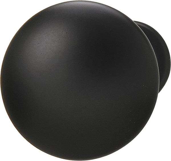 Mushroom Knob, zinc, black matt, 8-32, 30 x 28mm