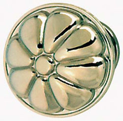 Knob, zinc, nickel polished, M4, 36 x 25mm