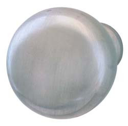 Knob, hollow, steel, satin chrome, 8-32, 32 x 31mm