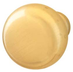 Knob, hollow, steel, satin brass, 8-32, 32 x 31mm