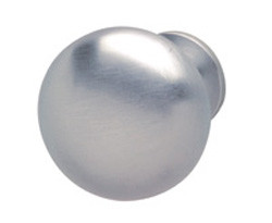 Knob, brass, satin chrome, 8-32, 31 x 29mm