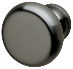 Knob, brass, nickel brushed, 8-32, 31 x 29mm