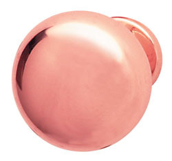 Knob, metal, brass plated polished, 8-32, 31 x 29mm