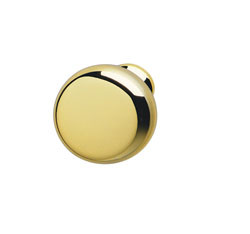 Knob, zinc, brass polished, 8-32, 31mm