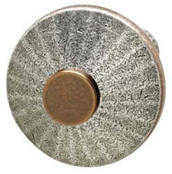 Knob, zinc, antique pewter / copper, M4, 38 x 25mm