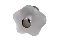Knob, glass, matt / brass chrome polished, M4