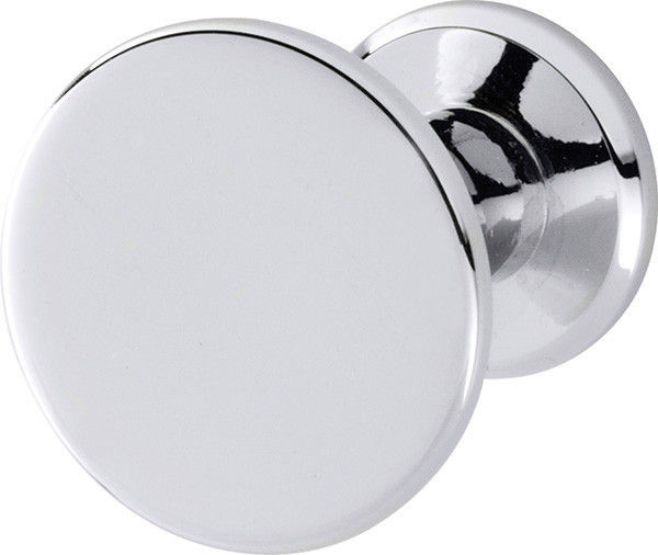 Knob, brass, chrome polished, M4, diameter 19 x 20mm