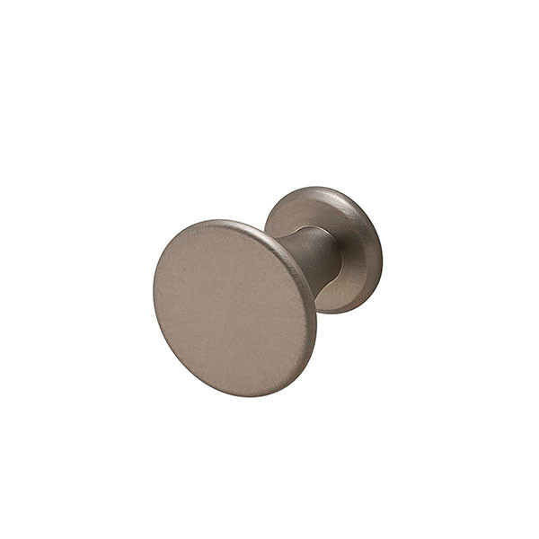 Knob, brass, nickel matt, M4, diameter 19 x 20mm