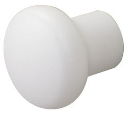 Knob, plastic, white matt, 26mm