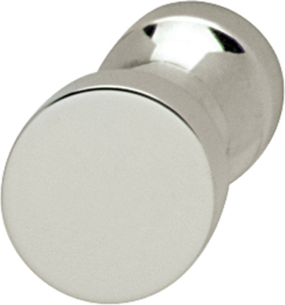 Knob, brass, nickel matt, M4, diameter 25 x 26mm