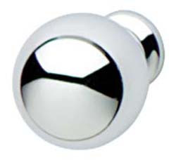 Knob, brass, chrome polished, M4, diameter 19 x 25mm