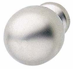 Knob, brass, nickel matt, M4, diameter 19 x 25mm