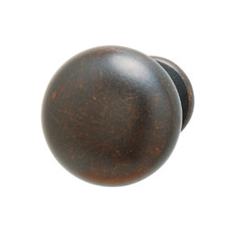 Knob, zinc, oil-rubbed bronze finish, 8-32, 31 x 30mm