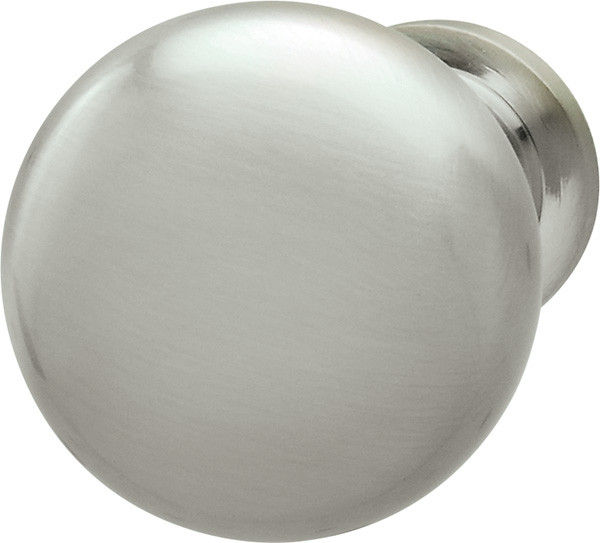 Knob, zinc, satin chrome finish, 8-32, 31 x 30mm