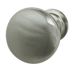 Knob, zinc, stainless steel finish, 8-32, 30 x 30mm