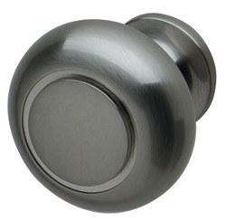 Knob, brass, nickel brushed, 8-32, 31 x 30mm