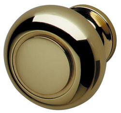 Knob, brass, polished and lacquered, 8-32, 31 x 30mm