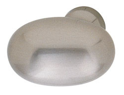 Knob, brass, stainless steel, M4, 34 x 32mm