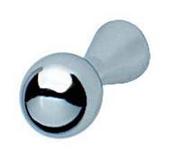 Knob, brass, chrome polished, M4, 9 x 25mm