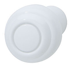 Knob, plastic, white, M4, diameter 38 x 29mm